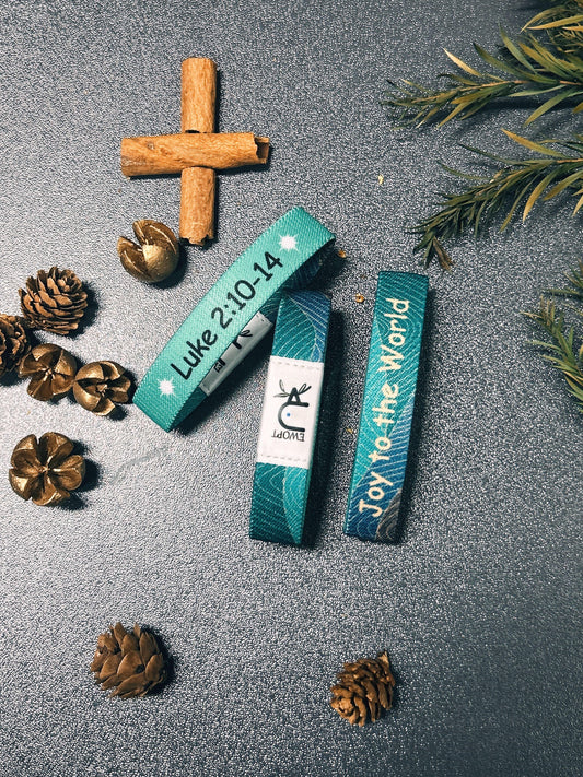 Christian Wristband – Joy to the World Scripture Band - Christian Wristband – Joy to the World Scripture Band | Bible Verse Bracelets | Christian Gift